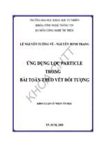 Khóa luận ứng dụng lọc particle trong bài toán theo vết đối tượng
