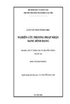 Luận văn nghiên cứu phương pháp nhận dạng hình dạng