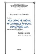 đề tài xây dựng hệ thống thương mại di động áp dụng công nghệ java