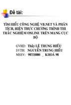 đề tài tìm hiểu công nghệ vb.net và phân tích, hiện thực chương trình thi trắc nghiệm online trên mạng cục bộ  