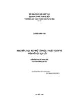 Luận án học máy, học máy mô tả phức_ thuật toán và vấn đề rút gọn lỗi