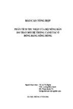 Báo cáo phân tích thu nhập của hộ nông dân do thay đổi hệ thống canh tác ở đồng bằng sông hồng