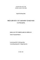 Khóa luận phân lớp phân cấp taxonomy văn bản web và ứng dụng