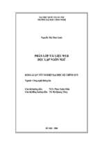 Khóa luận phân lớp tài liệu web độc lập ngôn ngữ