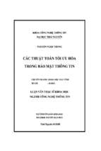Luận văn các thuật toán tối ưu hóa trong bảo mật thông tin