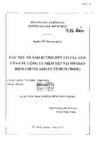 Các yếu tố ảnh hưởng đến cơ cấu vốn của các công ty niêm yết tại sở giao dịch chứng khoán tp hcm hose