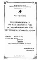 Lợi nhuận bất lường và tính thanh khoản của cổ phiếu khi thông báo chua tách cổ phiếu trên thị trường chứng khoán việt nam