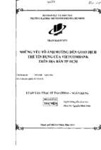 Những yếu tố ảnh hưởng đến giao dịch thẻ tín dụng của vietcombank trên địa bàn tphcm