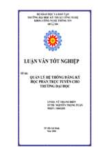 Luận văn quản lý hệ thống đăng ký học phần trực tuyến cho trường đại học