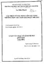 Các nhân tố tác động lên giá vàng trường hợp việt nam giai đoạn 2005 2013