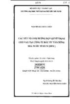 Các yếu tố ảnh hưởng đến quyết định cho vay tại công ty đầu tư tài chính nhà nước tp hcm hfic