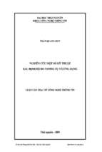 Luận văn nghiên cứu một số kỹ thuật xác định độ đo tương tự và ứng dụng