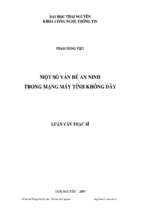 Luận văn một số vấn đề an ninh trong mạng máy tính không dây