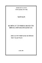 Khóa luận hệ thống tư vấn website cho máy tìm kiếm dựa trên khai phá query log