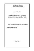 Khóa luận nghiên cứu bài toán xác định collocation trong tiếng việt