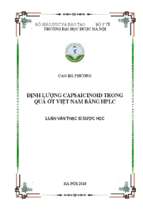 định lượng capsaicinoid trong quả ớt việt nam bằng hplc