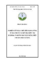 Nghiên cứu bào chế viên nang cứng từ bài thuốc ez hỗ trợ điều trị eczema và bước đầu xây dựng tiêu chuẩn chất lượng