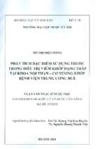 Phân tích đặc điểm sử dụng thuốc trong điều trị viêm khớp dạng thấp tại khoa nội thận   cơ xương khớp bệnh viện trung ương huế