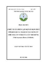 Chiết xuất, phân lập một số hợp chất stilbenoid và thăm dò tác dụng ức chế cox 2 in vitro của cây nho rừng (vitis heyneana roem.& schult.)