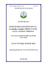 đánh giá khả năng sống sót của lactobacillus acidophilus trong vi nang calci  alginat chitosan