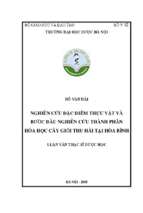 Nghiên cứu đặc điểm thực vật và bước đầu nghiên cứu thành phần hóa học cây giổi thu hái tại hòa bình