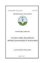 ứng dụng nhựa trao đổi ion để phân lập palmatin từ hoàng đằng