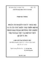 Phân tích kiến thức thái độ và tuân thủ điều trị trên bệnh nhân đái tháo đường típ 2 điều trị ngoại trú tại bệnh viện quân y 354