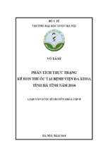 Phân tích thực trạng kê đơn thuốc tại bệnh viện đa khoa tỉnh hà tĩnh năm 2016