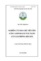 Nghiên cứu bào chế viên nén acid 5 aminosalicylic dạng cốt giải phóng kéo dài
