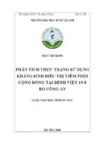 Phân tích thực trạng sử dụng kháng sinh điều trị viêm phổi cộng đồng tại bệnh viện 19 8 bộ công an