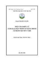 Phân tích biến cố tăng kali máu trong sử dụng thuốc tại bệnh viện hữu nghị