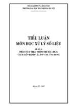 Tiểu luận phân tích theo nhóm thứ bậc (hca) cách tiến hành và làm ví dụ ứng dụng