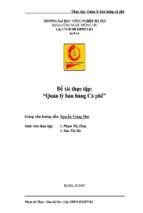 đề tài xây dựng chương trình quản lý bán hàng quán cà phê