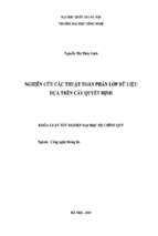 Nghiên cứu các thuật toán phân lớp dữ liệu dựa trên cây quyết định