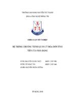 Khóa luận hệ thống chương trình quản lý hóa đơn tính tiền của nhà hàng