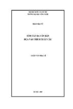 Luận văn tóm tắt đa văn bản dựa vào trích xuất câu
