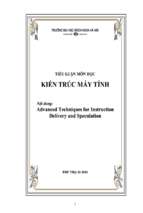 Tiểu luận kiến trúc máy tính   phương pháp kỹ thuật nâng cao cho cấp phát chỉ lệnh và dự đoán