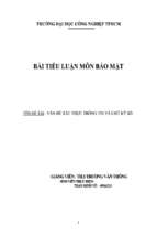 Tiểu luận vấn đề xác thực thông tin và chữ ký số