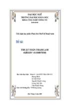 Tiểu luận học phần phân tích thi ết kế thuật toán thuật toán tham lam (greedy algorithm)