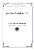 đồ án tìm hiểu về pl_sql