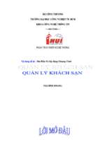 đề tài tìm hiểu và xây dựng chương trình quản lý khách sạn