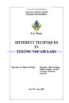 Different techniques in testing vocabulary