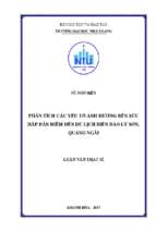 Phân tích các yếu tố ảnh hưởng đến sức hấp dẫn điểm đến du lịch biển đảo lý sơn, tỉnh quảng ngãi