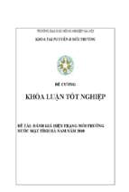 Khóa luận đánh giá hiện trạng môi trường nước mặt_