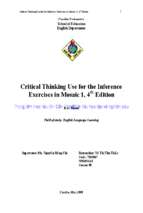Critical thinking use for the inference exercises in mosaic 1, 4th edition