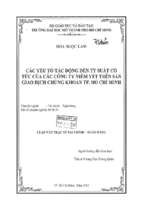 Các yếu tố tác động đến tỷ suấ cổ tức của các công ty niêm yết trên sàn giao dịch chứng khoán tp hồ chí minh