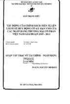 Tác động của chính sách tiền tệ lên lãi suất huy động có kỳ hạn vnđ của các ngân hàng thương mại cổ phần việt nam giai đoạn 2005 2013