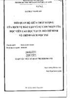 Mối quan hệ giữa chất lượng của dịch vụ đào tạo và sự cảm nhận của học viên cao học tại tp hồ chí minh về chính sách học phí