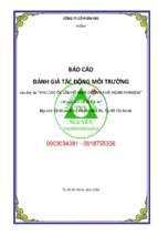 Báo cáo đánh giá tác động môi trường của dự án khu cao ốc căn hộ nghỉ dưỡng khải hoàn paradise