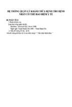 đề tài hệ thống quản lý khám chữa bệnh cho bệnh nhân có thẻ bảo hiểm y tế